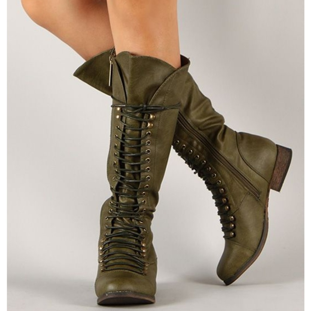 Olive Green Breckelle's knee high boot